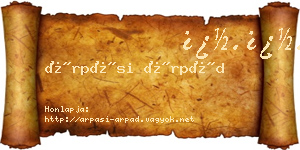 Árpási Árpád névjegykártya