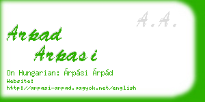 arpad arpasi business card